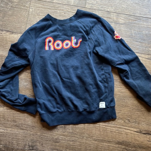 Roots Sweaters - Rainbow lettering Roots crew neck